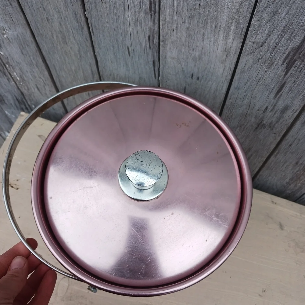 Vintage 1950's Regal Supreme Pink Aluminum Ice Bucket Mid Century Modern